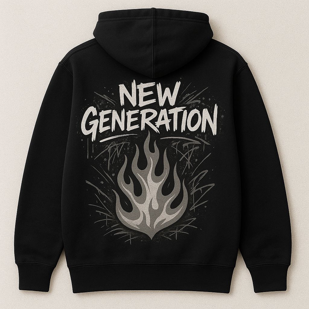 Sweat avec capuche flamme 